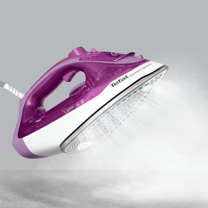 Fier de calcat TEFAL Express Steam FV2836, 2400W, 165g/min, 270ml, talpa ceramica, mov-alb WALTI
