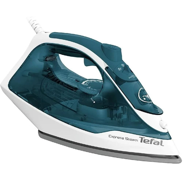 Fier de calcat TEFAL Express Steam FV2839E0, 2400W, 185g/min, 270ml, talpa ceramica, albastru-alb WALTI