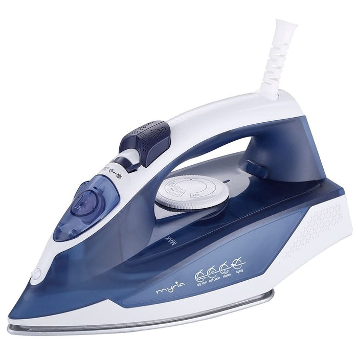 Fier de calcat MYRIA MY4557, 2200W, 70g/min, 260ml, talpa ceramica, albastru-alb WALTI