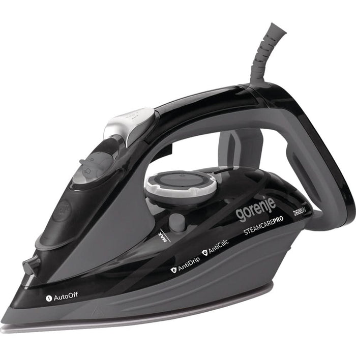 Fier de calcat GORENJE SIH2600BKG, 2600W, 95g/min, 350ml, talpa ceramica, negru WALTI