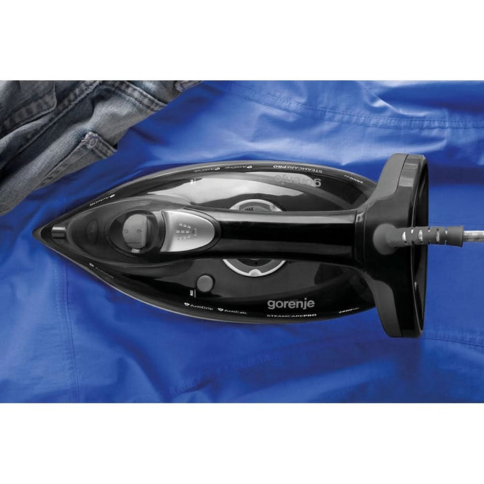 Fier de calcat GORENJE SIH2600BKG, 2600W, 95g/min, 350ml, talpa ceramica, negru WALTI