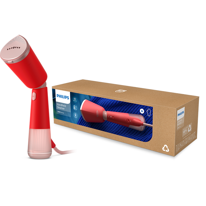 Aparat de calcat vertical PHILIPS Seria 5000 STH5020/40, 1400W, 24g/min, 120ml, rosu-roz WALTI