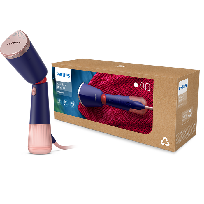 Aparat de calcat vertical PHILIPS Seria 5000 STH5030/20, 1400W, 24g/min, 200ml, albastru inchis-roz WALTI