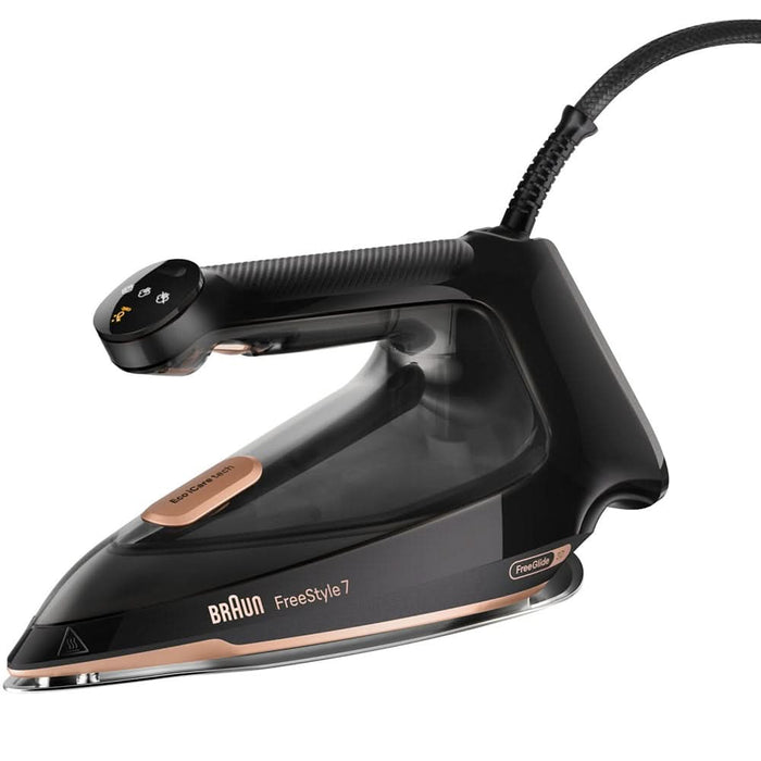 Fier de calcat BRAUN FreeStyle 7 FI7276BK, 2000W, 250g/min, 350ml, talpa EloxalPlus, negru WALTI