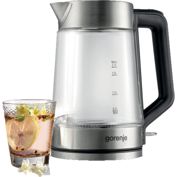 Fierbator apa GORENJE K17GED, 1.7l, 2200W, argintiu-negru WALTI