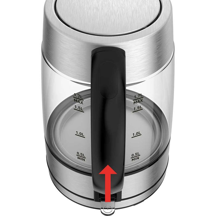 Fierbator apa TEFAL Glass KI772D38, 1.7l, 2200W, argintiu-negru WALTI
