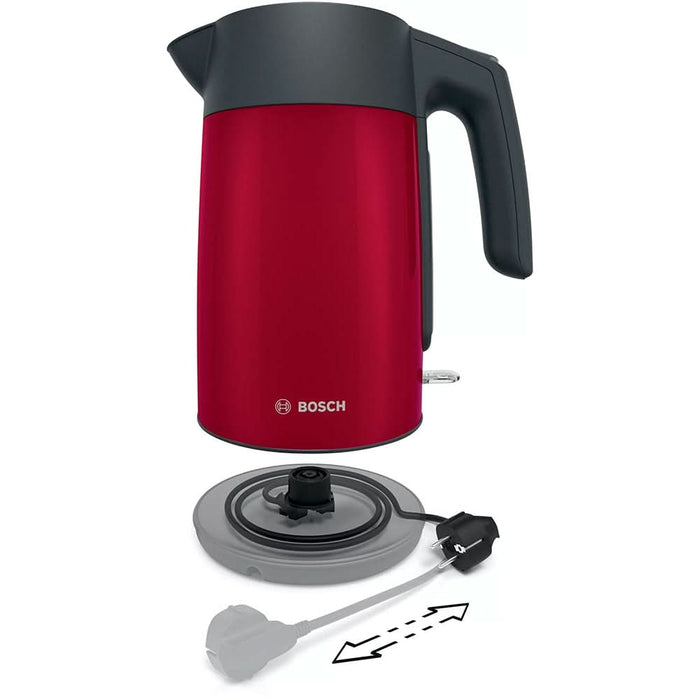 Fierbator apa BOSCH TWK7L464, 1.7l, 2400W, rosu-gri antracit WALTI