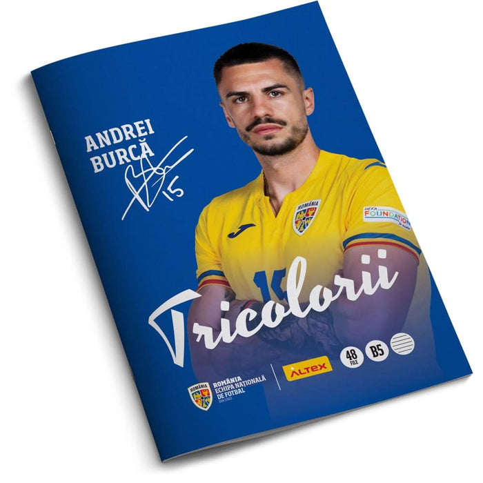 Pachet 6 Caiete B5 ECHIPA NATIONALA DE FOTBAL A ROMANIEI Tricolorii, 3 dictando + 3 matematica, 2+48 file, legatura capsata, multicolor WALTI