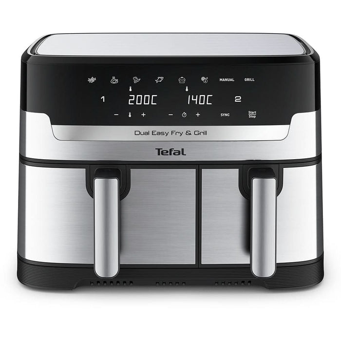 Friteuza cu aer cald dubla TEFAL Easy Fry&Gril EY905D10, 2.4kg, 8.3l, 2700W, negru-argintiu WALTI