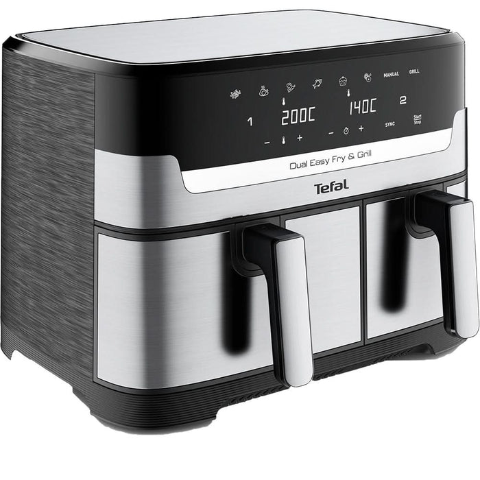Friteuza cu aer cald dubla TEFAL Easy Fry&Gril EY905D10, 2.4kg, 8.3l, 2700W, negru-argintiu WALTI