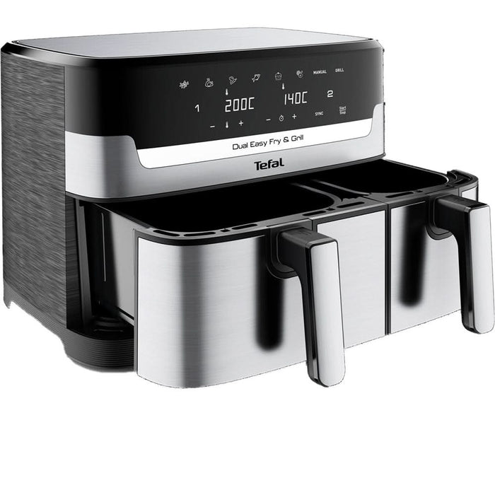 Friteuza cu aer cald dubla TEFAL Easy Fry&Gril EY905D10, 2.4kg, 8.3l, 2700W, negru-argintiu WALTI