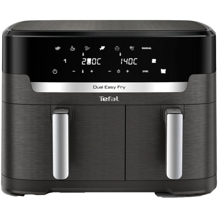 Friteuza cu aer cald dubla TEFAL XXL Dual Easy Fry EY942HE0, 3.1kg, 11l, 2700W, negru-argintiu WALTI