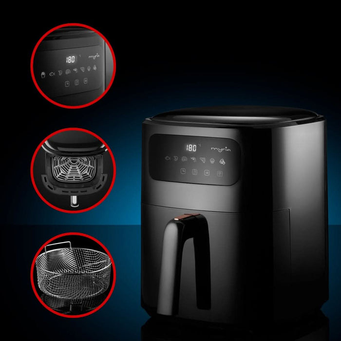 Friteuza cu aer cald MYRIA MY4467, 6,5l, 1700W, negru WALTI