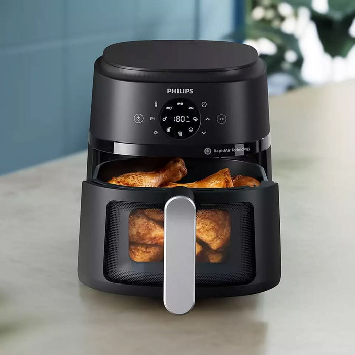 Friteuza cu aer cald PHILIPS Airfryer Seria 2000 NA221/00, 0.5kg, 4.2l, 1500W, negru-argintiu WALTI