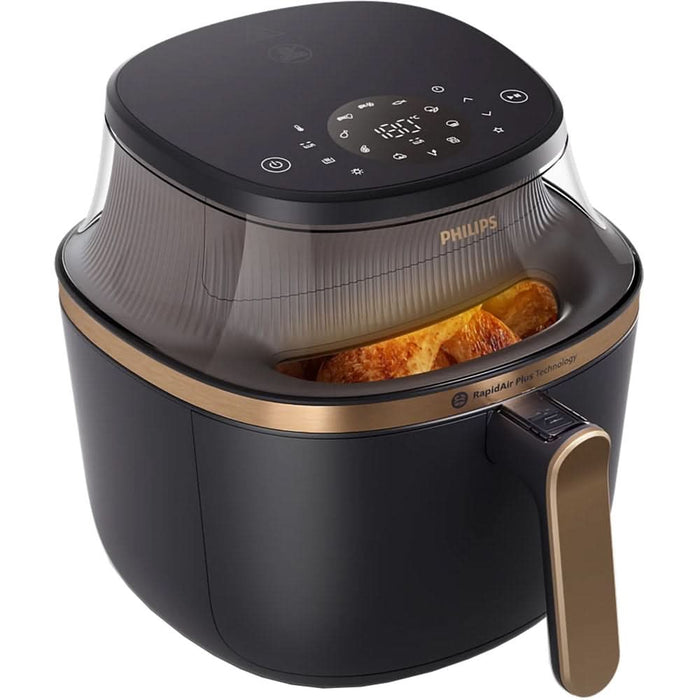 Friteuza cu aer cald PHILIPS Airfryer Seria 3000 NA322/00, 4.2l, 1400W, negru-auriu WALTI