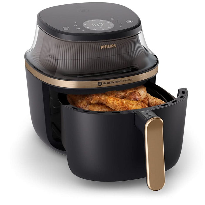 Friteuza cu aer cald PHILIPS Airfryer Seria 3000 NA342/00, 7.2l, 2000W, negru-auriu WALTI