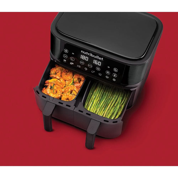 Friteuza cu aer cald NUTRIBULLET Twin Drawer NBA081B, 2x4l, 2850W, negru - WALTI WALTI