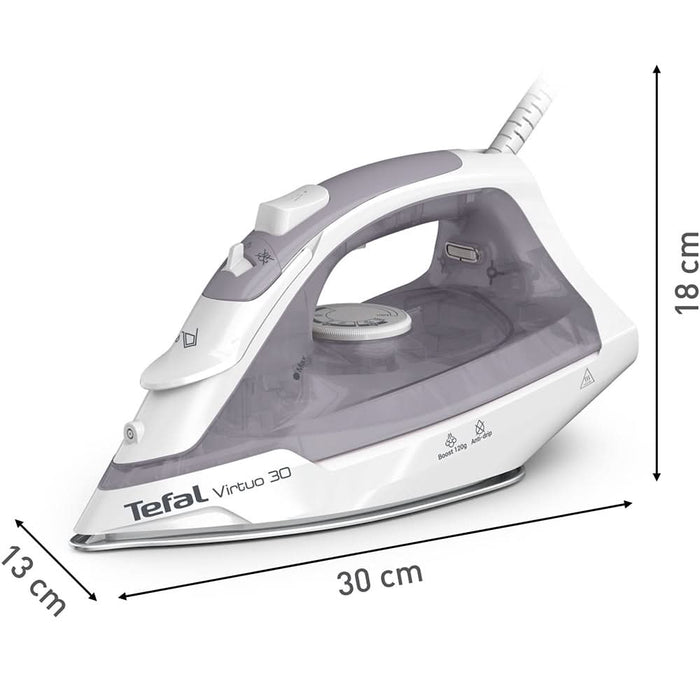 Fier de calcat TEFAL Virtuo FV2C43E0, 2000W, 120g/min, 240ml, talpa ceramica, alb-gri WALTI