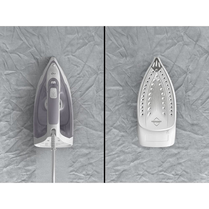 Fier de calcat TEFAL Virtuo FV2C43E0, 2000W, 120g/min, 240ml, talpa ceramica, alb-gri WALTI