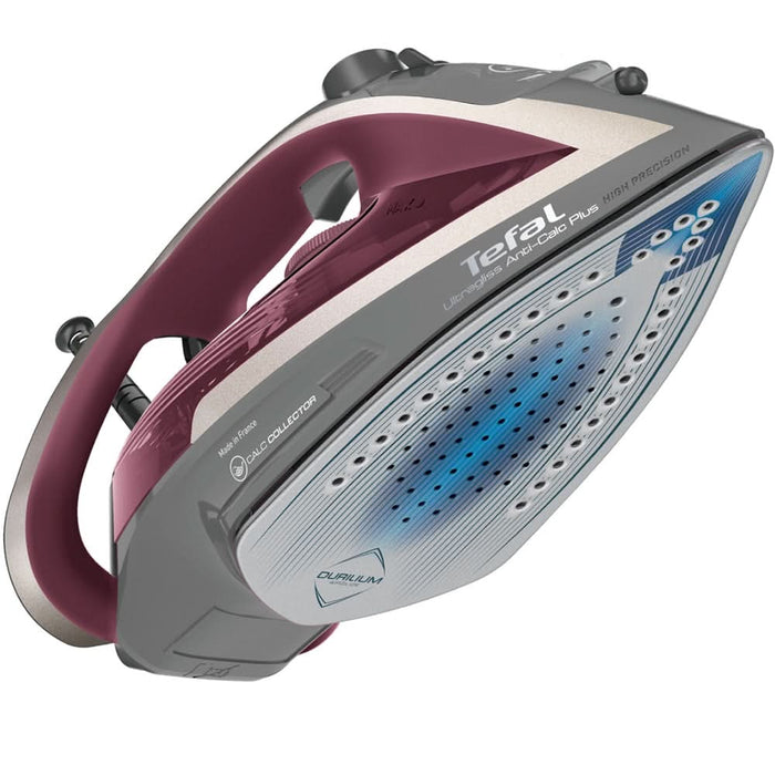 Fier de calcat TEFAL UltraGliss Plus FV6840E0, 2800W, 260g/min, 270ml, talpa Durilium AirGlide, visiniu-gri WALTI