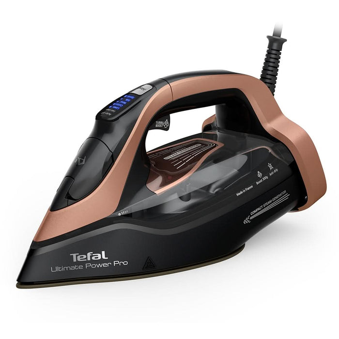 Fier de calcat TEFAL Ultimate Power Pro FV9E50E0, 3200W, 300g/min, 350ml, talpa ceramica, negru-roz WALTI