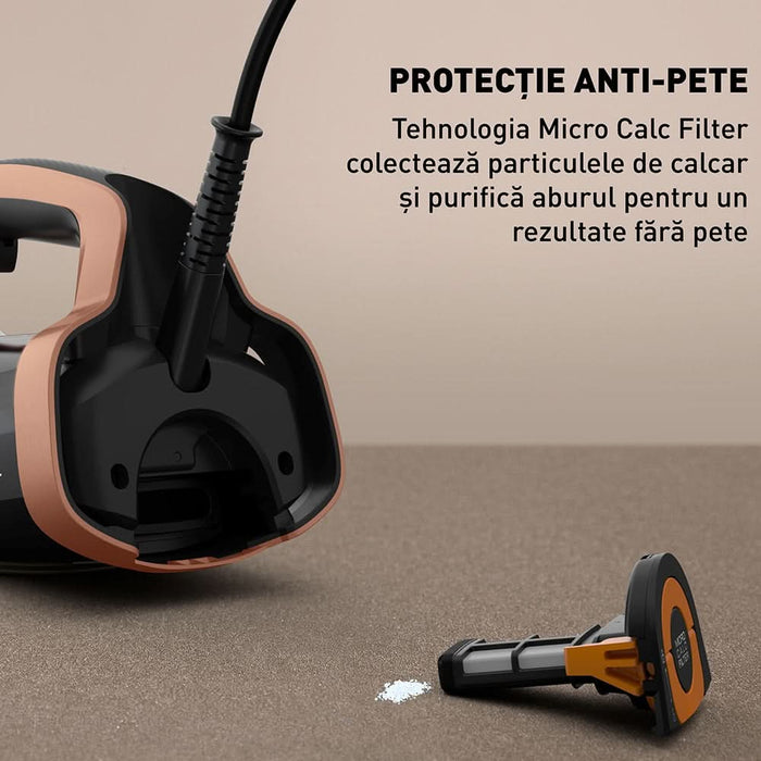 Fier de calcat TEFAL Ultimate Power Pro FV9E50E0, 3200W, 300g/min, 350ml, talpa ceramica, negru-roz WALTI