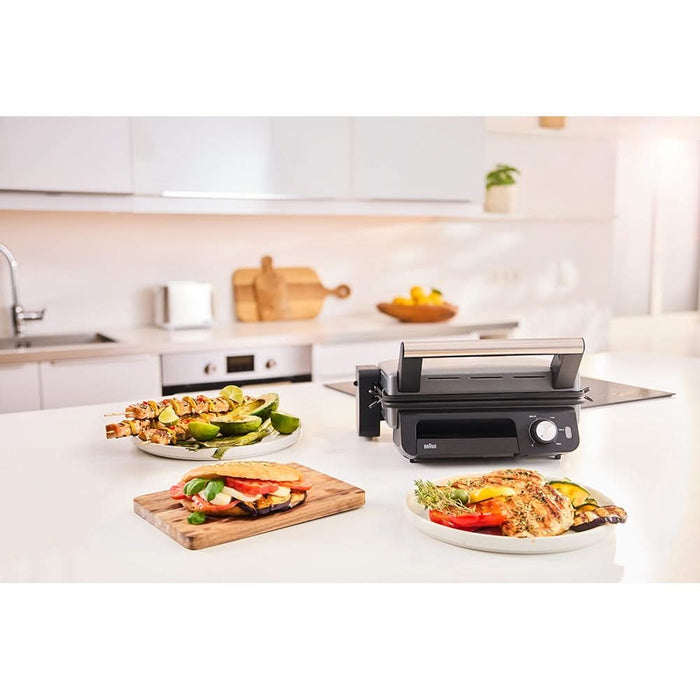 Gratar electric BRAUN MultiGrill 5 CG5033, 2000W, argintiu inchis-negru WALTI
