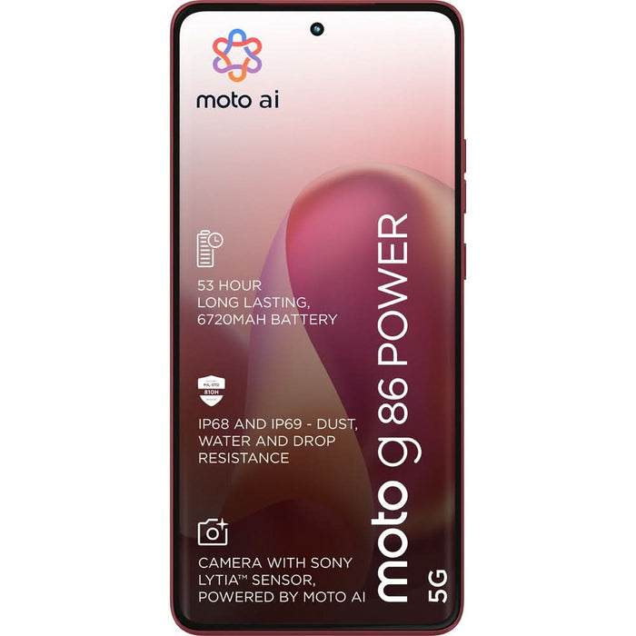 Telefon MOTOROLA G86 Power, 256GB, 12GB RAM, Dual SIM, Chrysanthemum WALTI