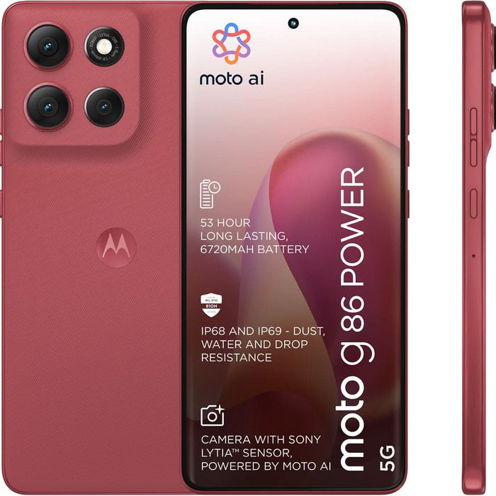 Telefon MOTOROLA G86 Power, 256GB, 12GB RAM, Dual SIM, Chrysanthemum WALTI