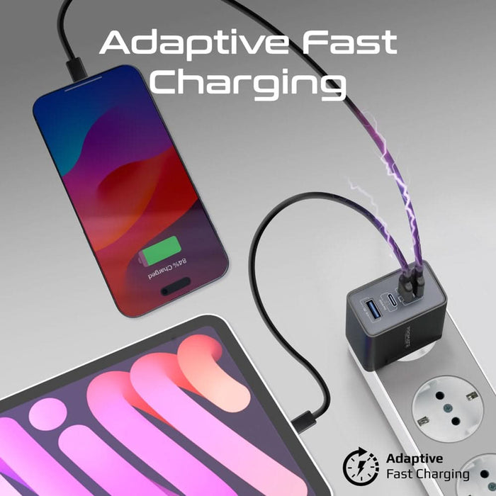 Incarcator retea PROMATE GaNPort4-67PD, 3x USB-C, 1x USB-A, 67W, negru WALTI