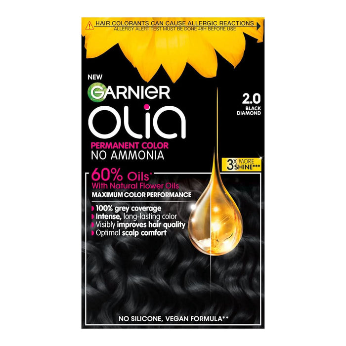 GARNIER olia Vopsea permanentă 2.0 Black Diamond, 174 ml WALTI