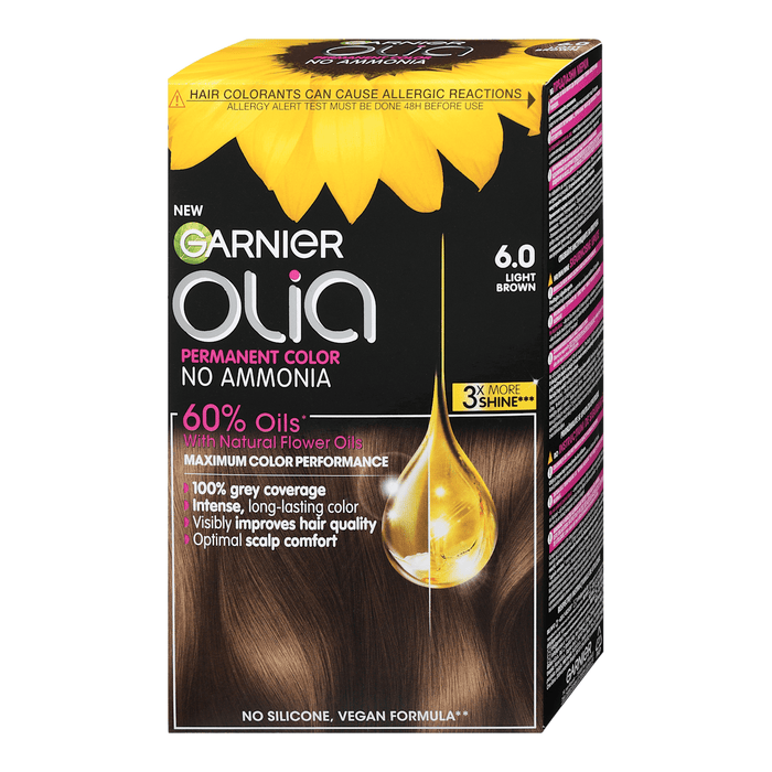 GARNIER olia Vopsea permanentă 6.0 Light Brown, 174 ml WALTI