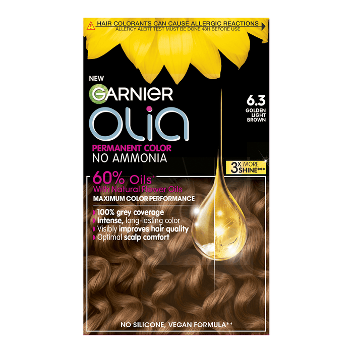 GARNIER olia Vopsea permanentă 6.3 Golden Light Brown, 174 ml WALTI