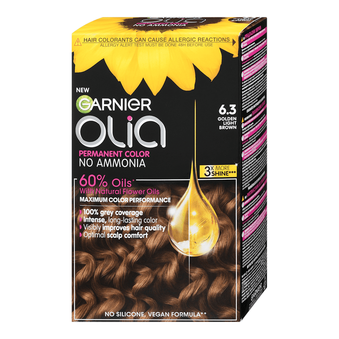 GARNIER olia Vopsea permanentă 6.3 Golden Light Brown, 174 ml WALTI