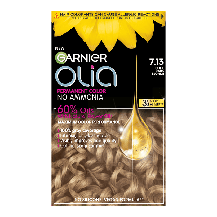 GARNIER olia Vopsea permanentă 7.13 Beige Dark Blonde, 174 ml WALTI