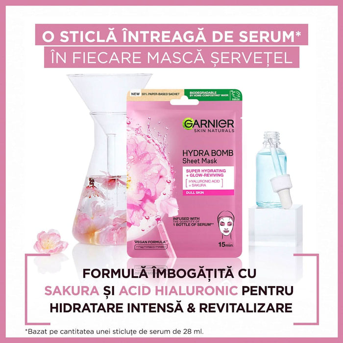GARNIER SKIN NATURALS Mască de față pentru hidratare si iluminare, 1 buc WALTI