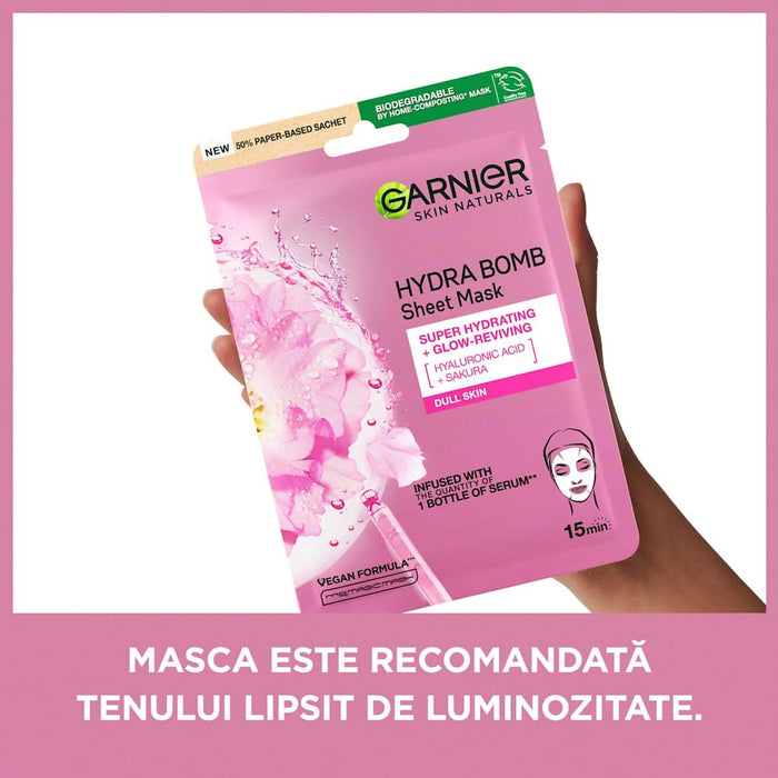GARNIER SKIN NATURALS Mască de față pentru hidratare si iluminare, 1 buc WALTI