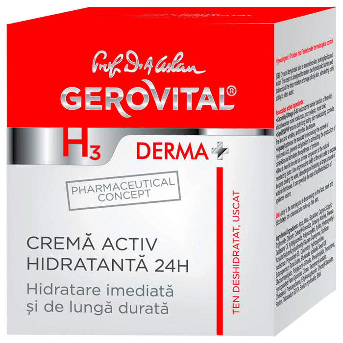 GEROVITAL Cremă activ Hidratantă 24H pentru față, 50 ml WALTI