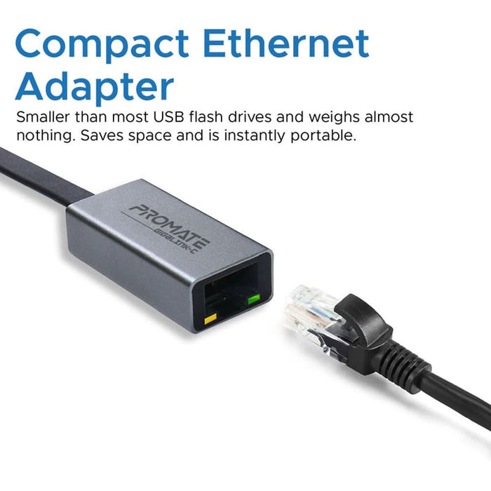 Adaptor USB-C - RJ45 PROMATE Gigalink-C, gri WALTI