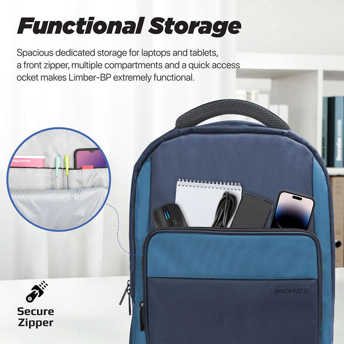 Rucsac laptop PROMATE LIMBER-BP, 15.6", albastru WALTI