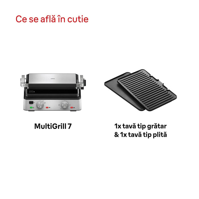 Gratar electric BRAUN MultiGrill CG7020, 2000W, argintiu-negru WALTI
