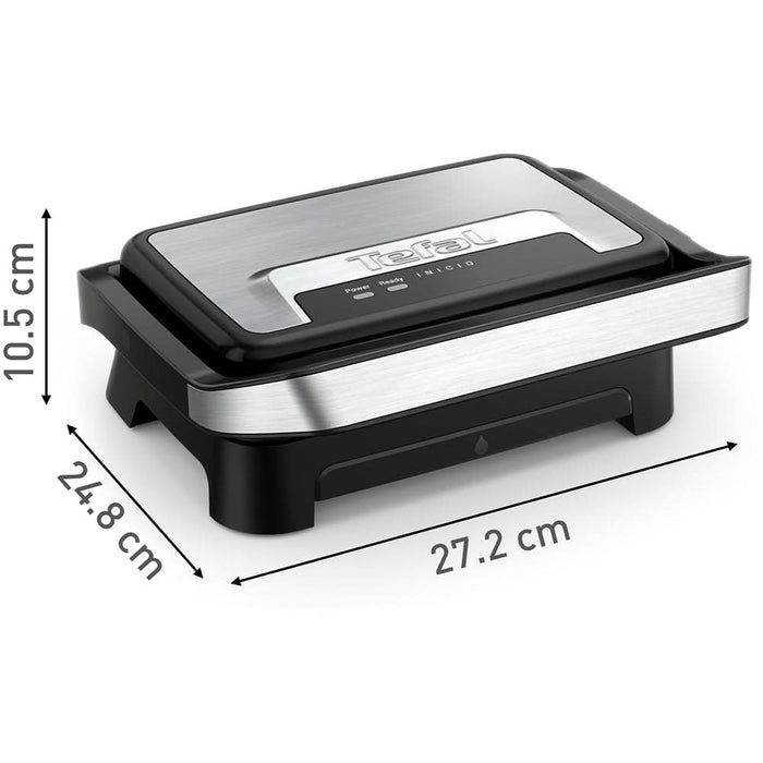 Gratar electric TEFAL Inicio Compact GC270D10, 1000W, functie Panini, argintiu-negru WALTI