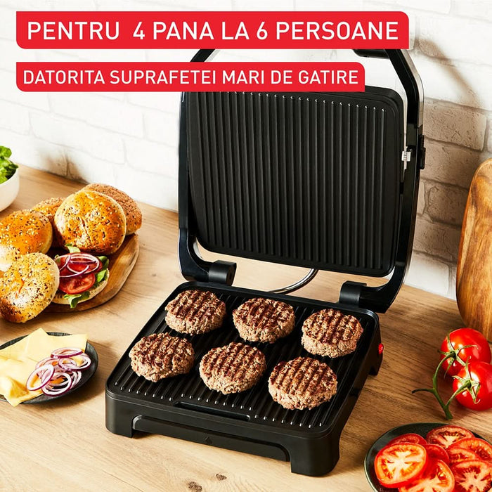 Gratar electric TEFAL Inicio Adjust GC272D10, 2180W, functie Panini, argintiu-negru WALTI