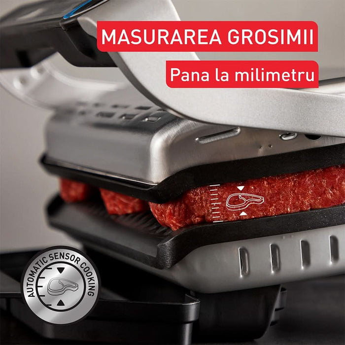 Gratar electric TEFAL OptiGrill+ XL GC728D10, 2000W, 9 programe automate, argintiu-negru WALTI