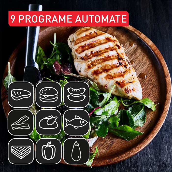 Gratar electric TEFAL OptiGrill+ XL GC728D10, 2000W, 9 programe automate, argintiu-negru WALTI