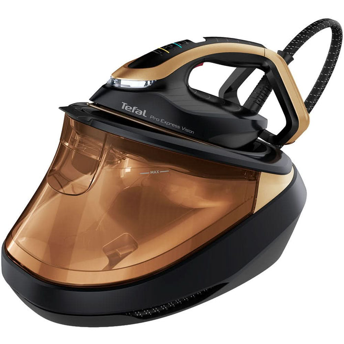 Statie de calcat TEFAL Pro Express Vision GV9823E1, 3000W, 800g/min, 1.2l, talpa Durilium AirGlide AutoClean, negru-maro WALTI