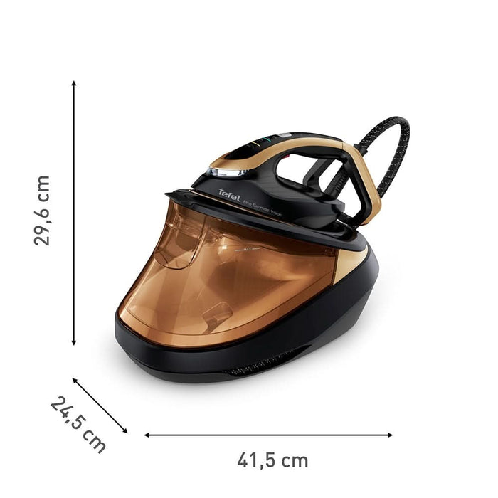 Statie de calcat TEFAL Pro Express Vision GV9823E1, 3000W, 800g/min, 1.2l, talpa Durilium AirGlide AutoClean, negru-maro WALTI