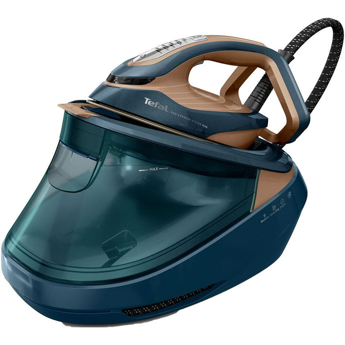 Statie de calcat TEFAL Pro Express Vision Max GV9920E0, 3000W, 850g/min, 1.2l, talpa Durilium AirGlide AutoClean, verde-bronz - WALTI WALTI