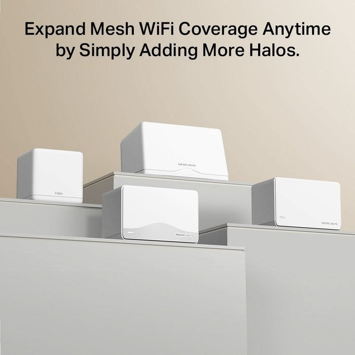 Sistem Wireless Mesh MERCUSYS Halo H25BE BE3600, Wi-Fi 7, Dual Band 688 + 2880 Mbps, 2 buc, alb WALTI