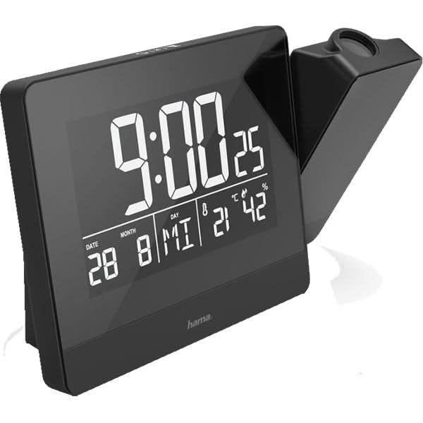 Ceas desteptator cu proiector HAMA Plus Charge, incarcare USB, negru WALTI